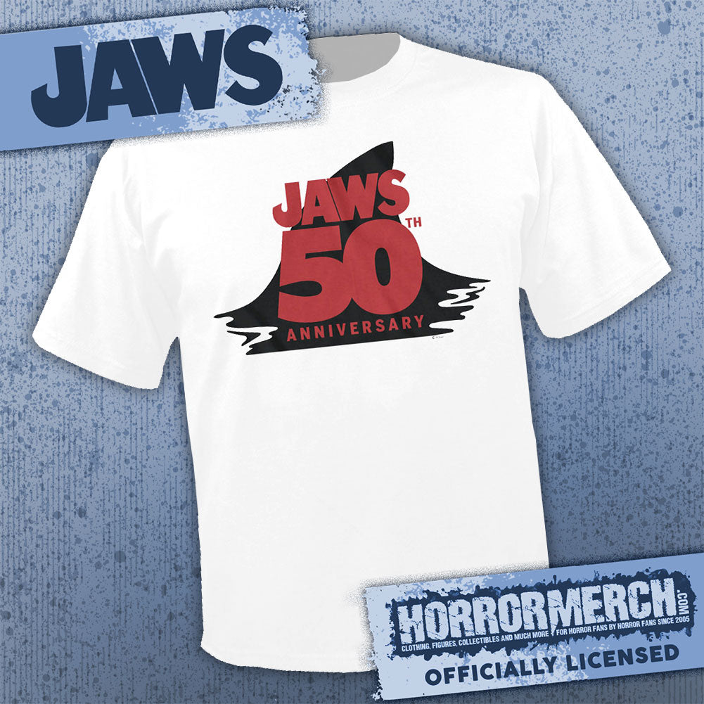 Jaws - 50th Anniversary Fin (White) Mens Shirt
