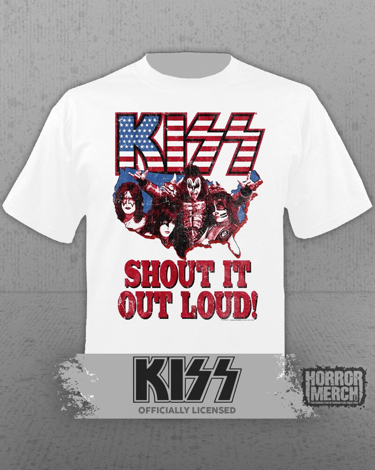 Kiss - Shout It Out Mens Shirt (White)