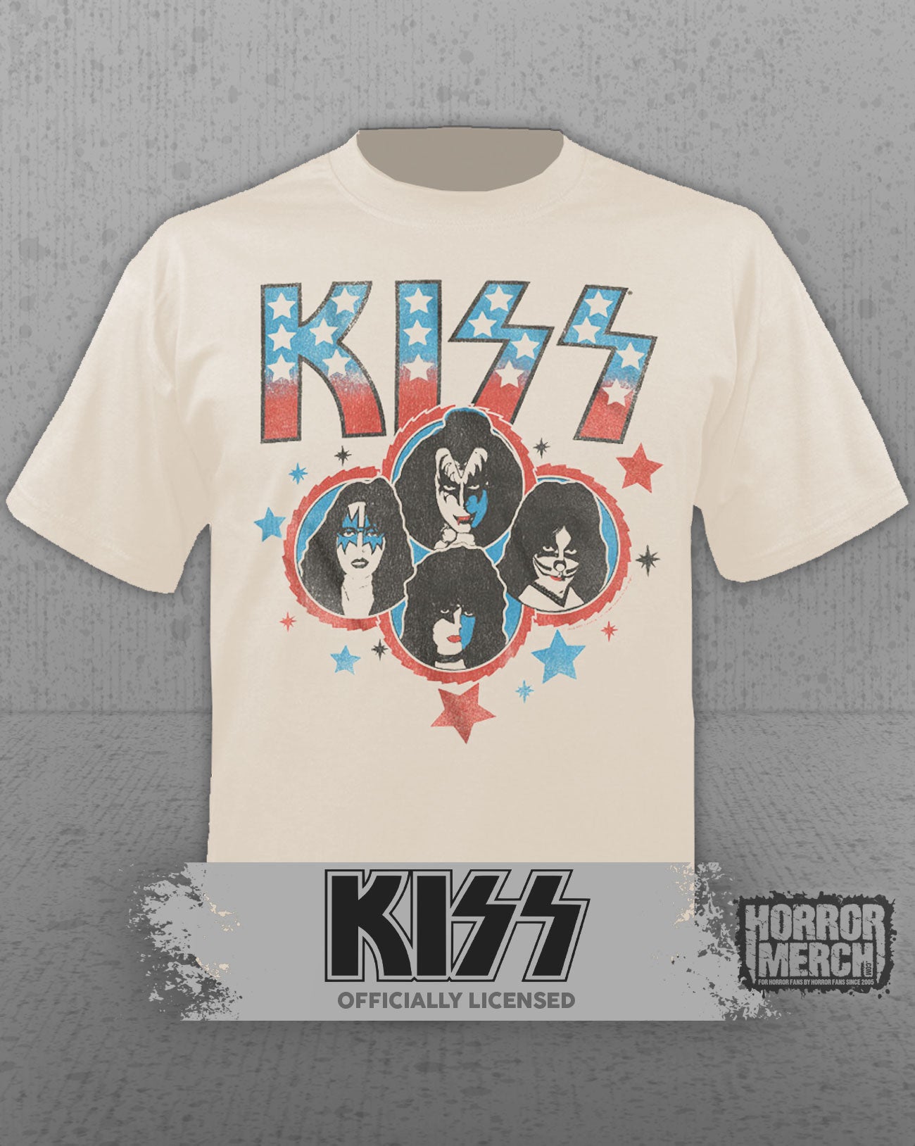 Kiss - Stars And Stripes Mens Shirt (Tan)