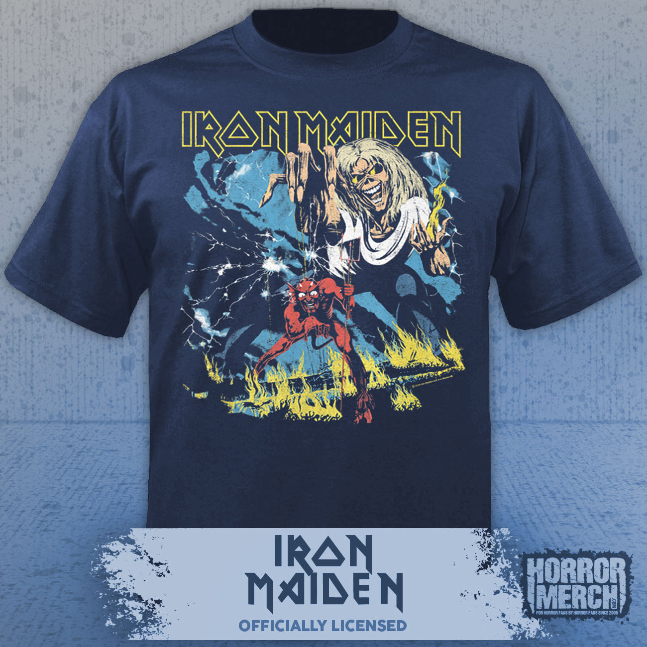 Iron Maiden - Number Of The Beast Mens Shirt (Blue)