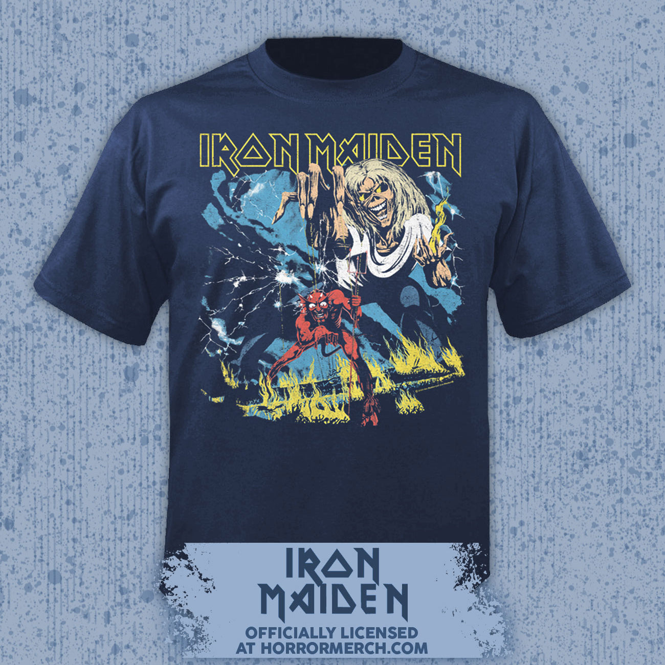 Iron Maiden - Number Of The Beast Mens Shirt (Blue)