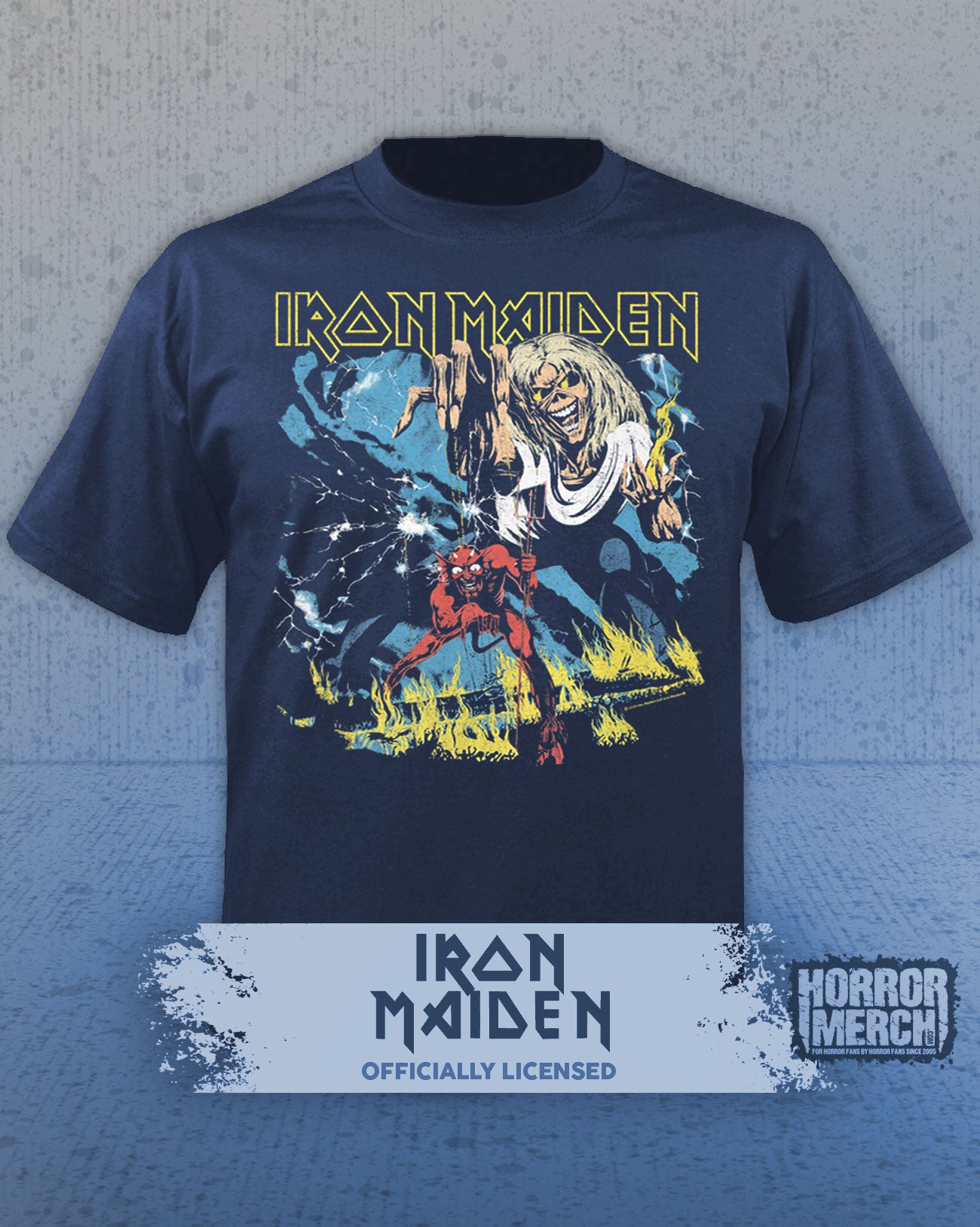 Iron Maiden - Number Of The Beast Mens Shirt (Blue)