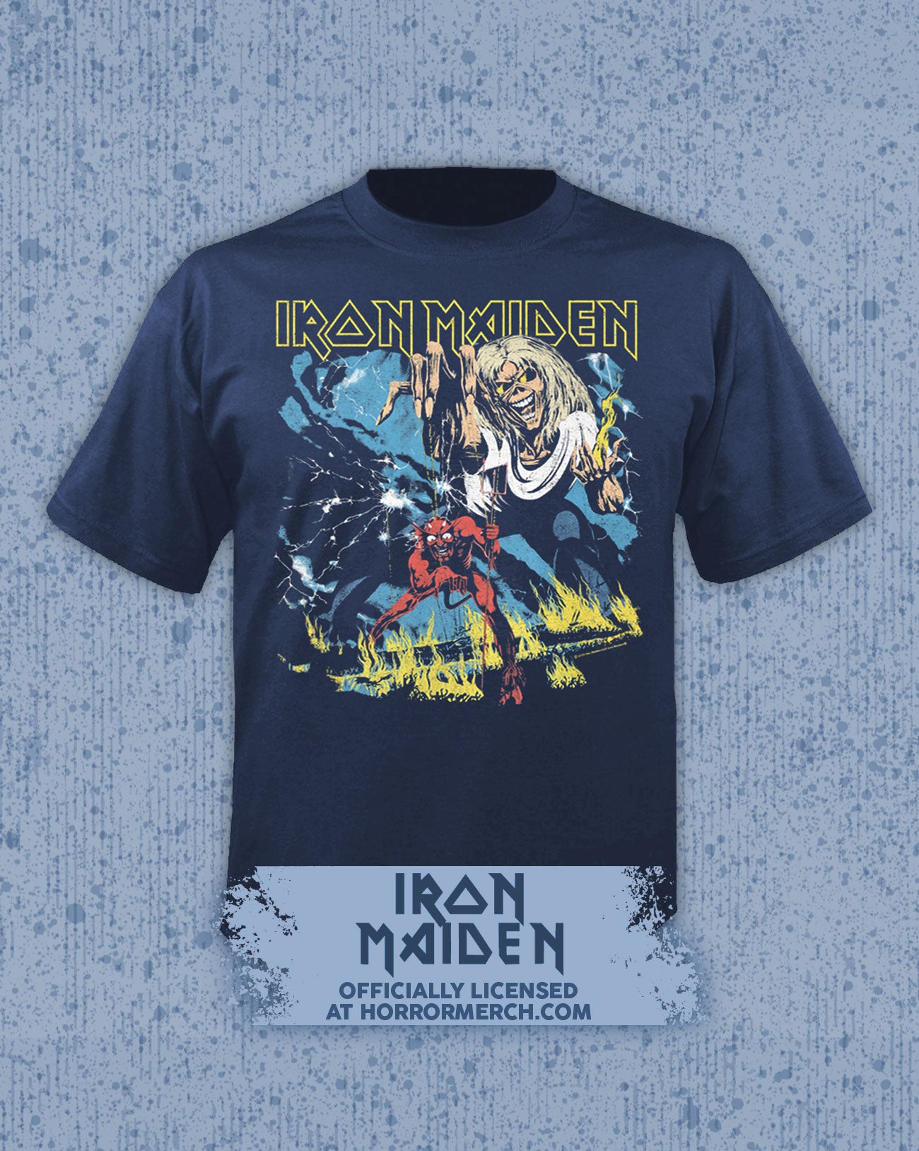 Iron Maiden - Number Of The Beast Mens Shirt (Blue)