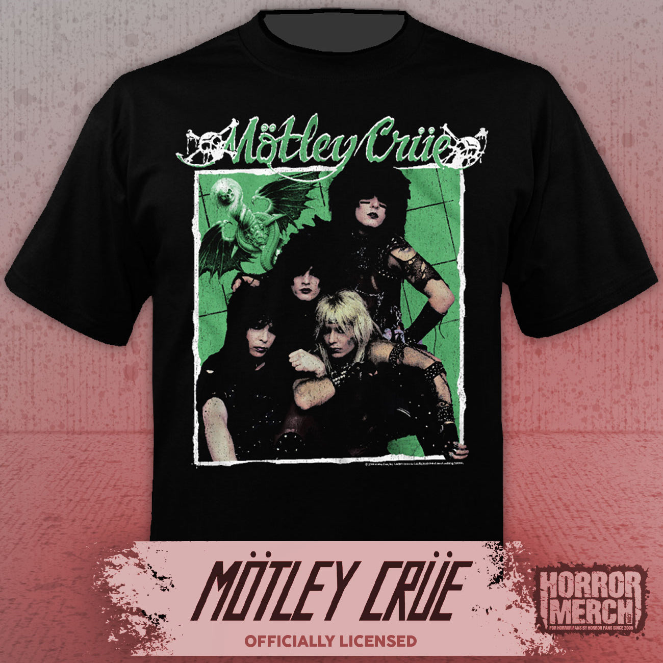 Motley Crue - Feelgood Photo (Green) Mens Shirt