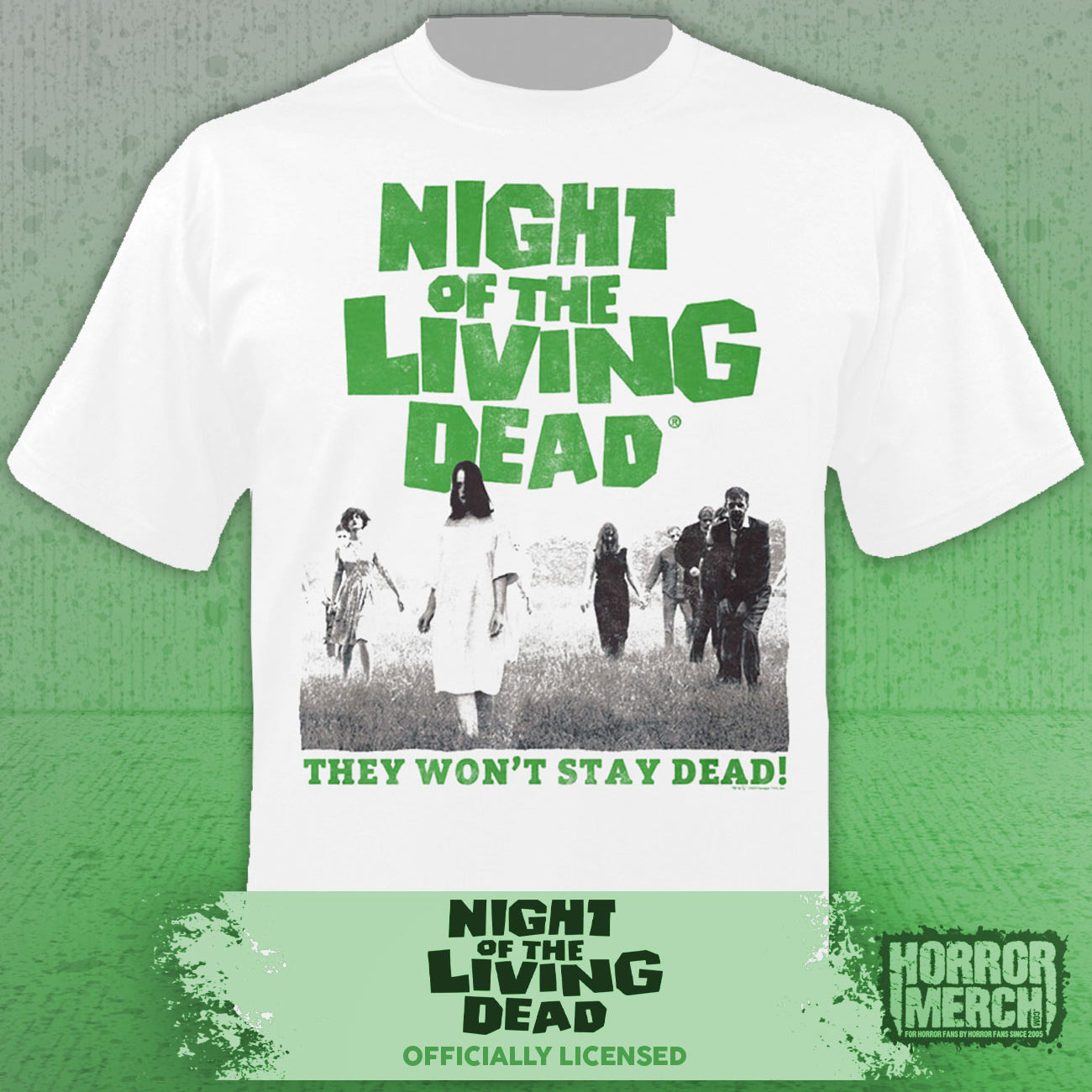 Night Of The Living Dead - Graveyard Mens Shirt (White)