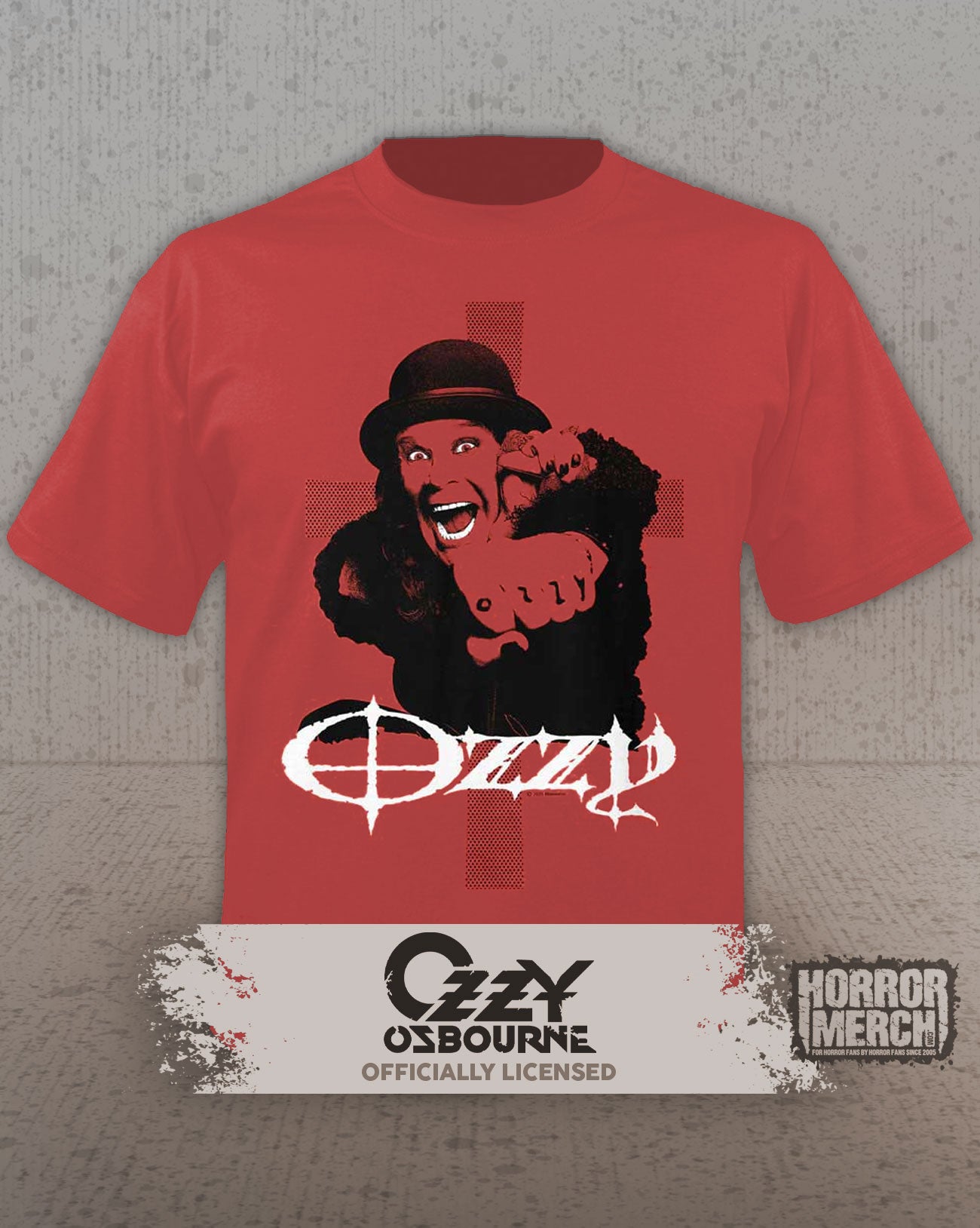 Ozzy Osbourne - Cross Mens Shirt (Red)