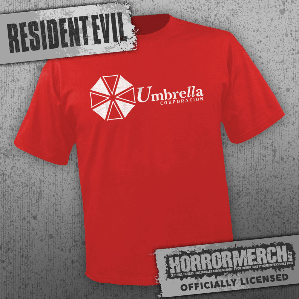 Resident Evil - Umbrella Corp Logo (Text) Mens Shirt (Red)