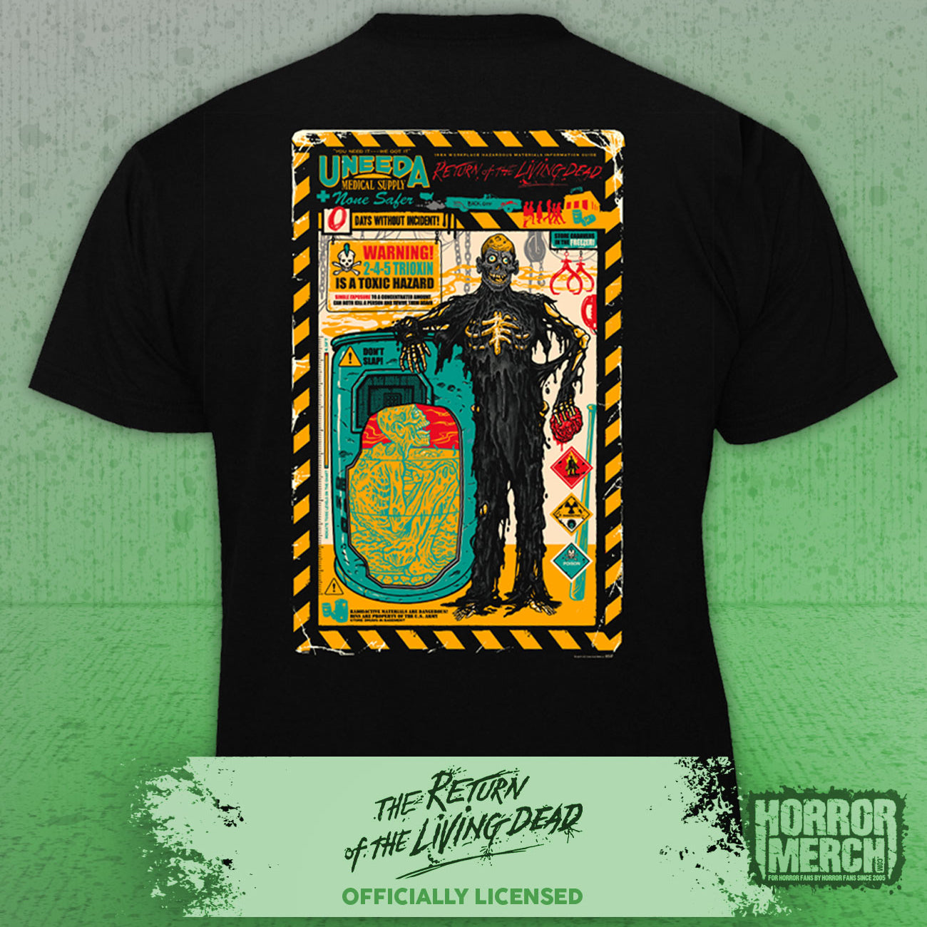 Return Of The Living Dead - Saftey Poster (Front And Back Print) Mens Shirt
