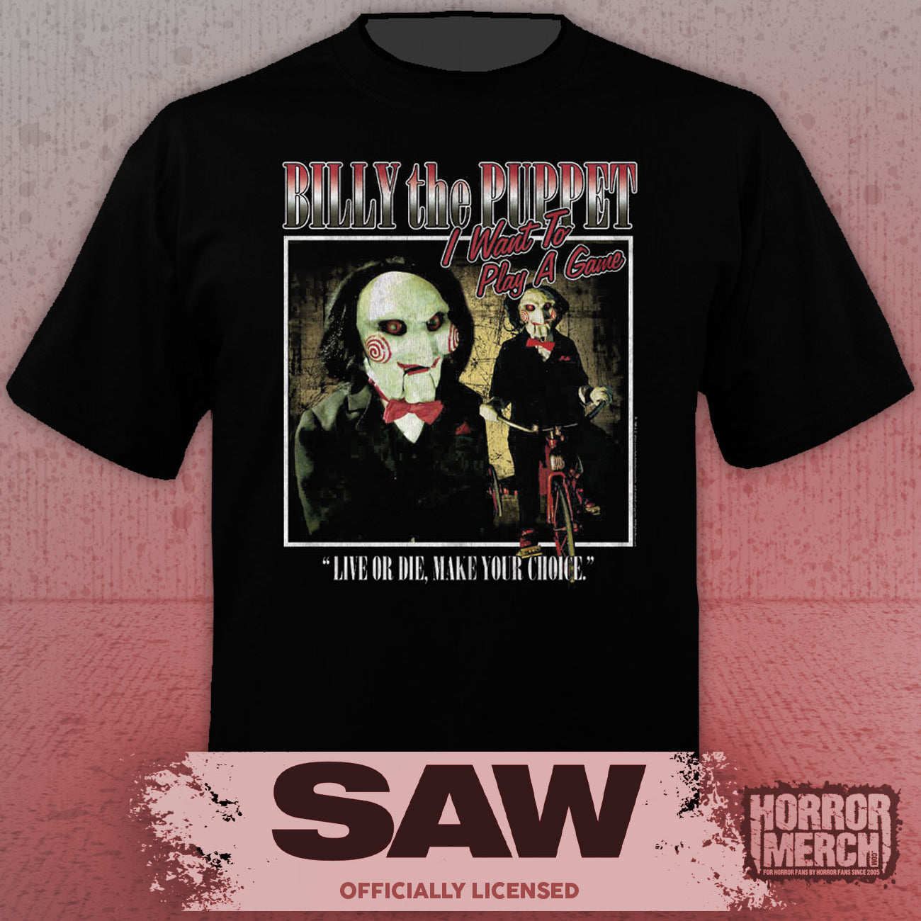 Saw - Live Or Die (Billy) Mens Shirt