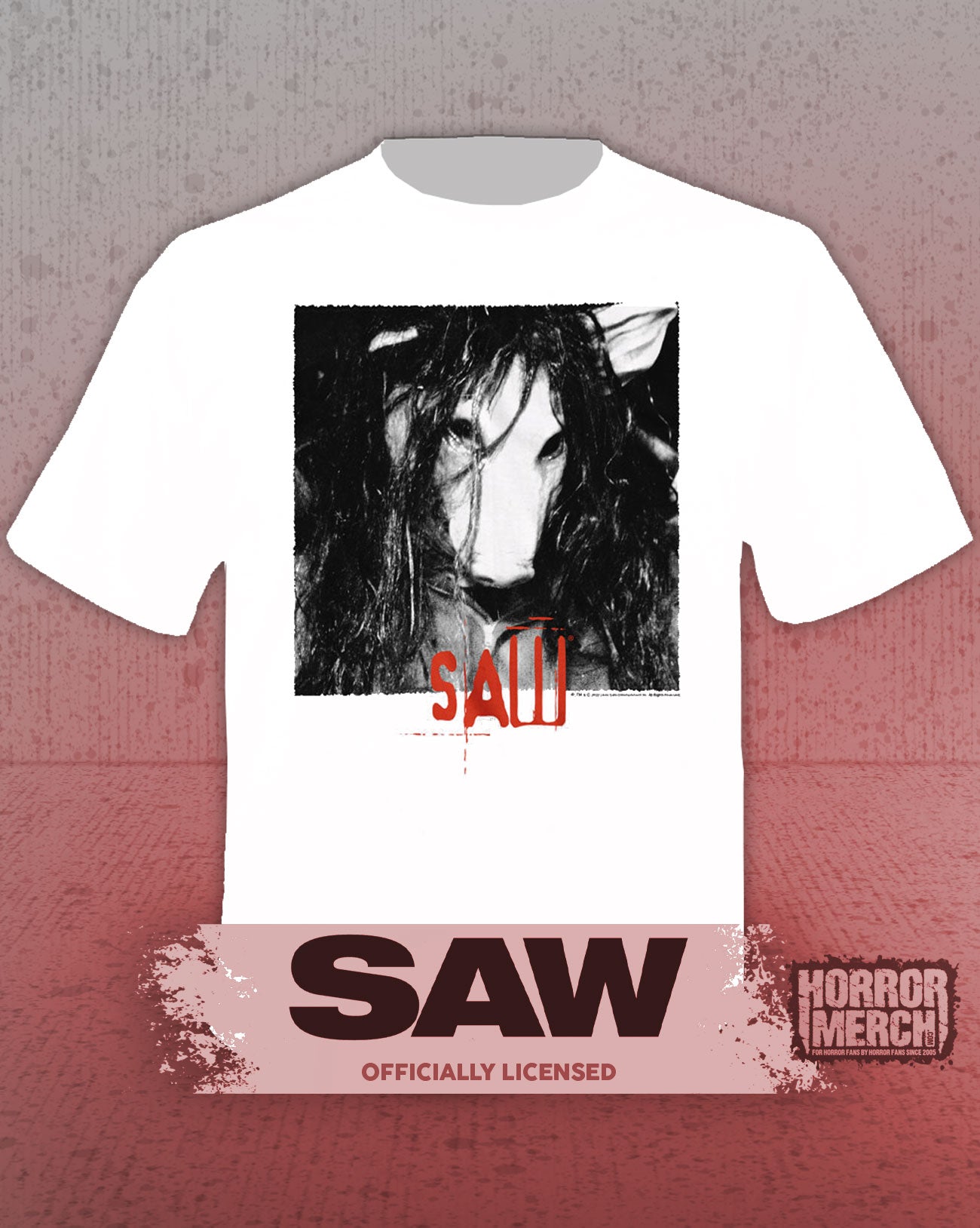 Saw - Pig Close-Up Mens Shirt (White)