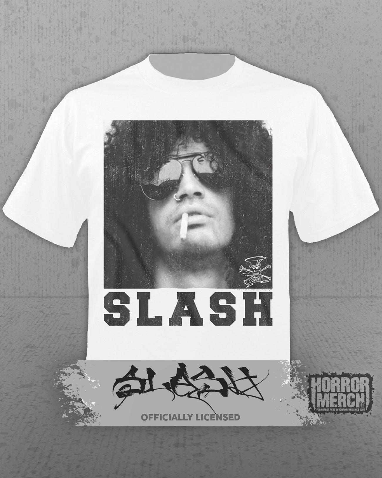 Guns N Roses - Cigarette (Slash) Mens Shirt (White)