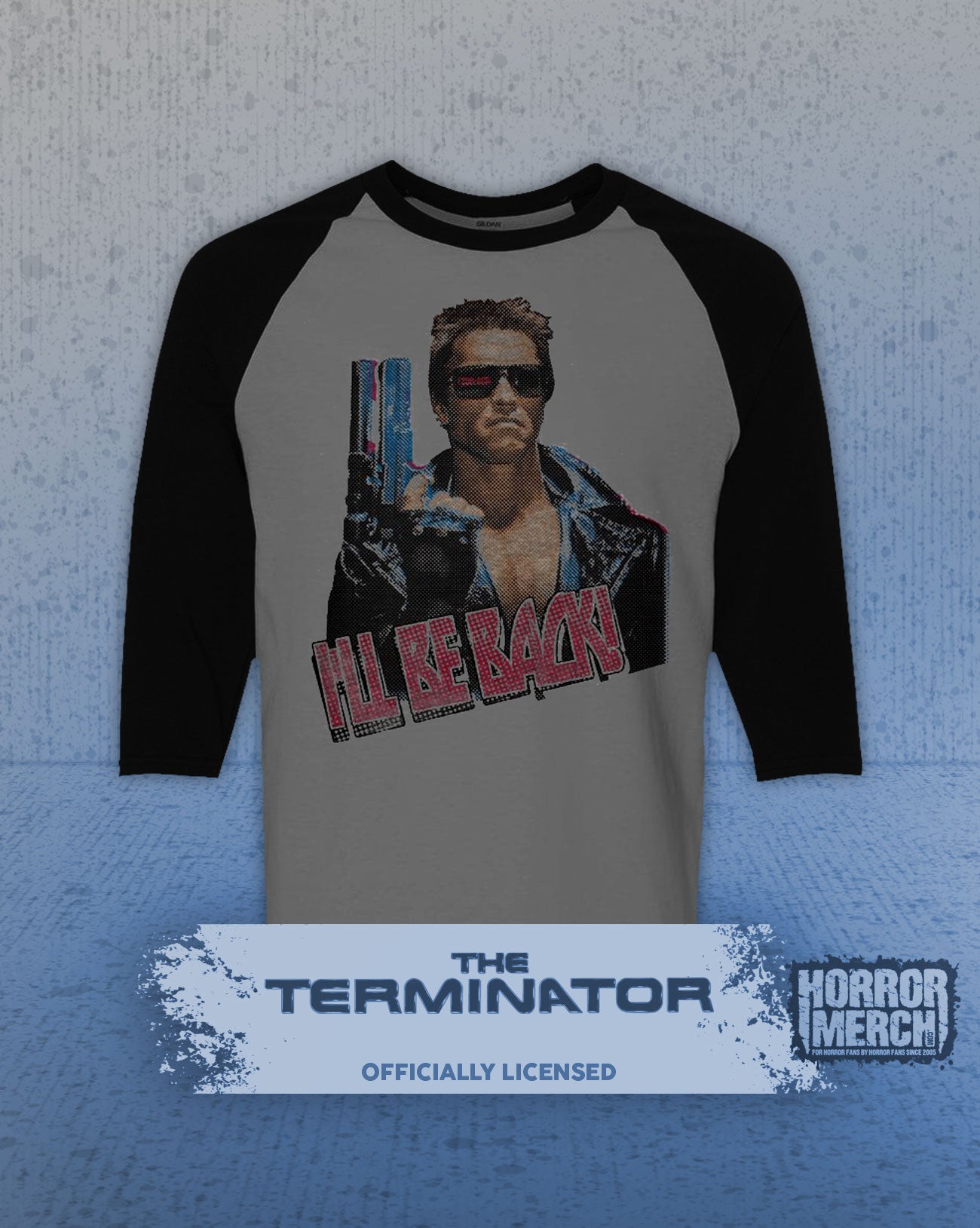 Terminator - I'll Be Back Baseball Shirt (Gray)