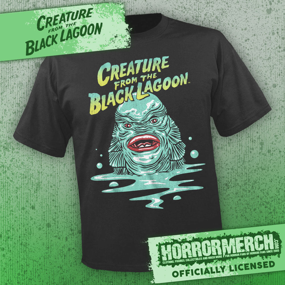 Creature From The Black Lagoon - Face Close-Up (Charcoal) Mens Shirt