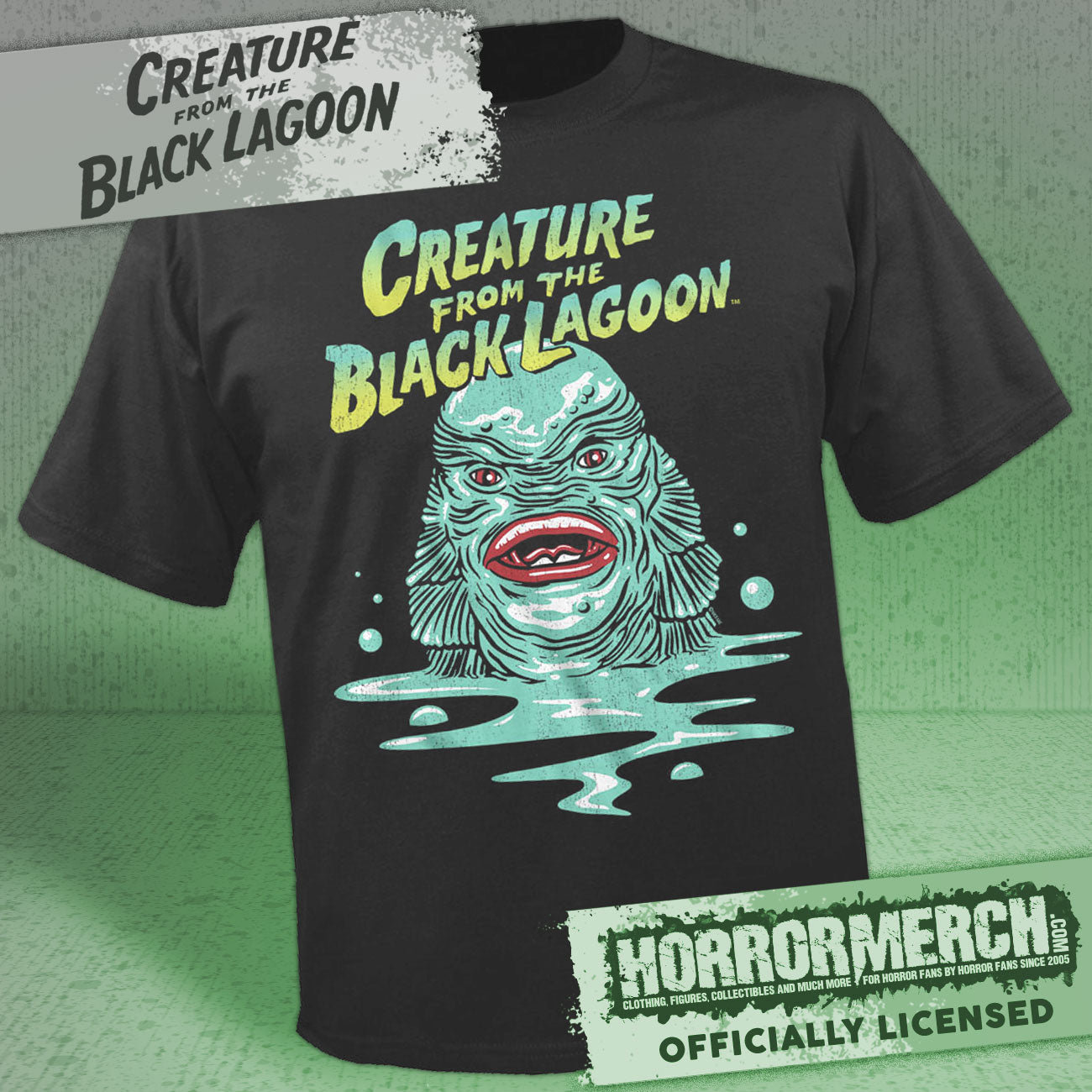 Creature From The Black Lagoon - Face Close-Up (Charcoal) Mens Shirt