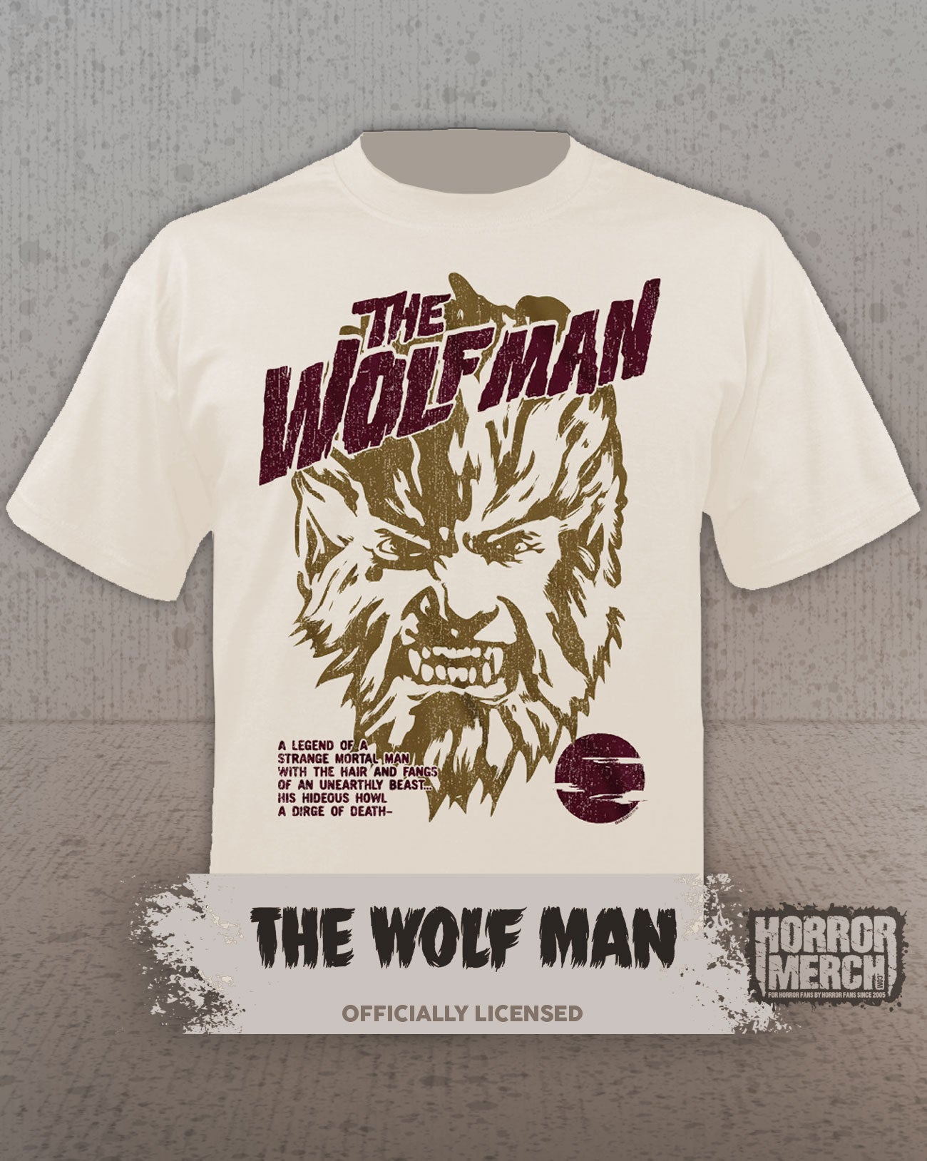 Wolfman - A Strange Mortal Man Mens Shirt (Cream)