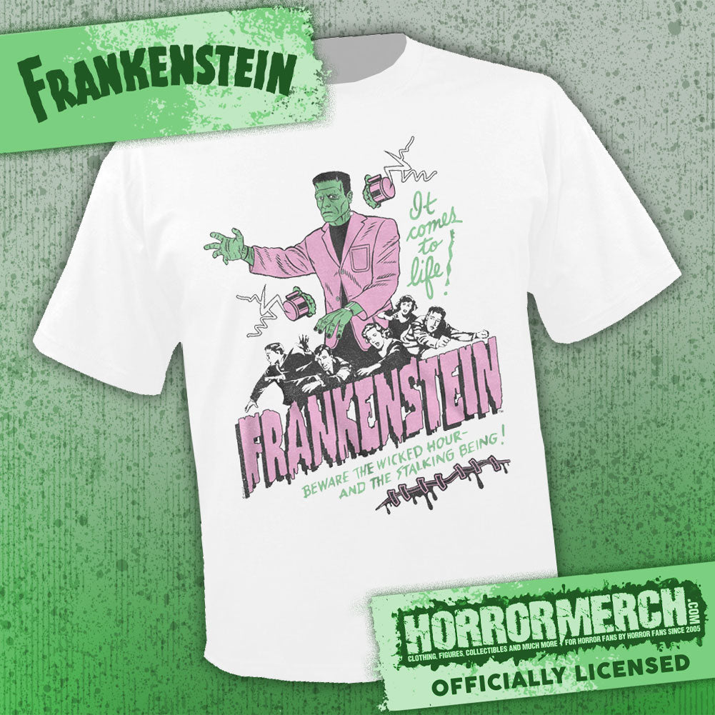 Frankenstein - It Comes To Life (White) Mens Shirt