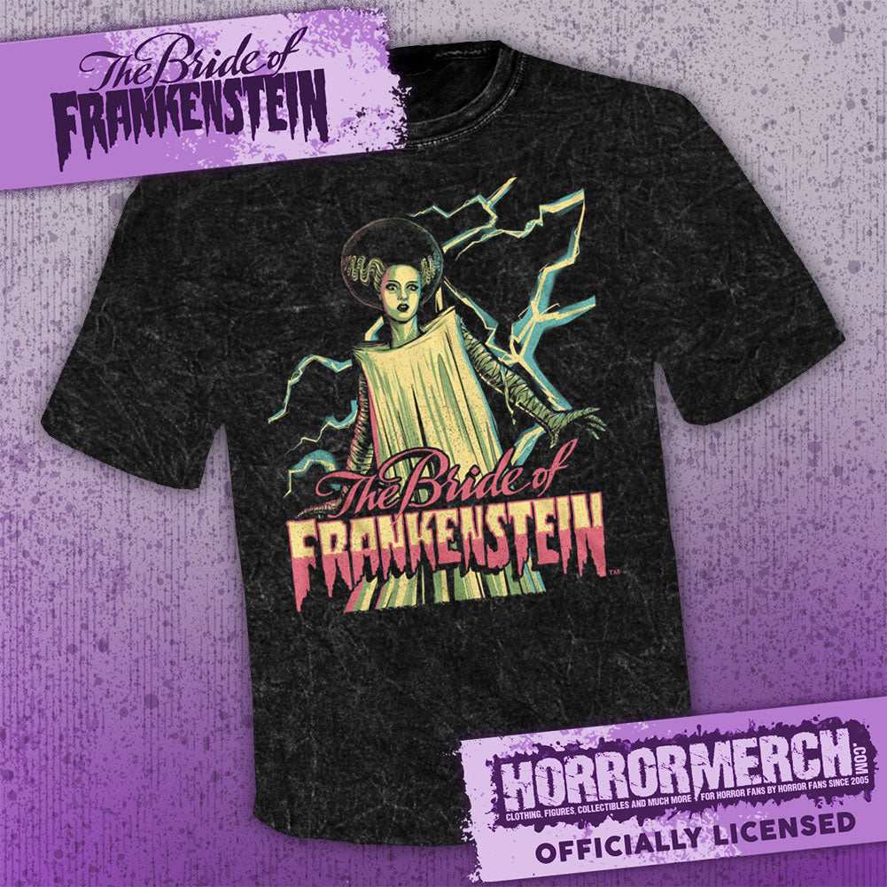 Bride Of Frankenstein - Lightning (Mineral Wash) Mens Shirt