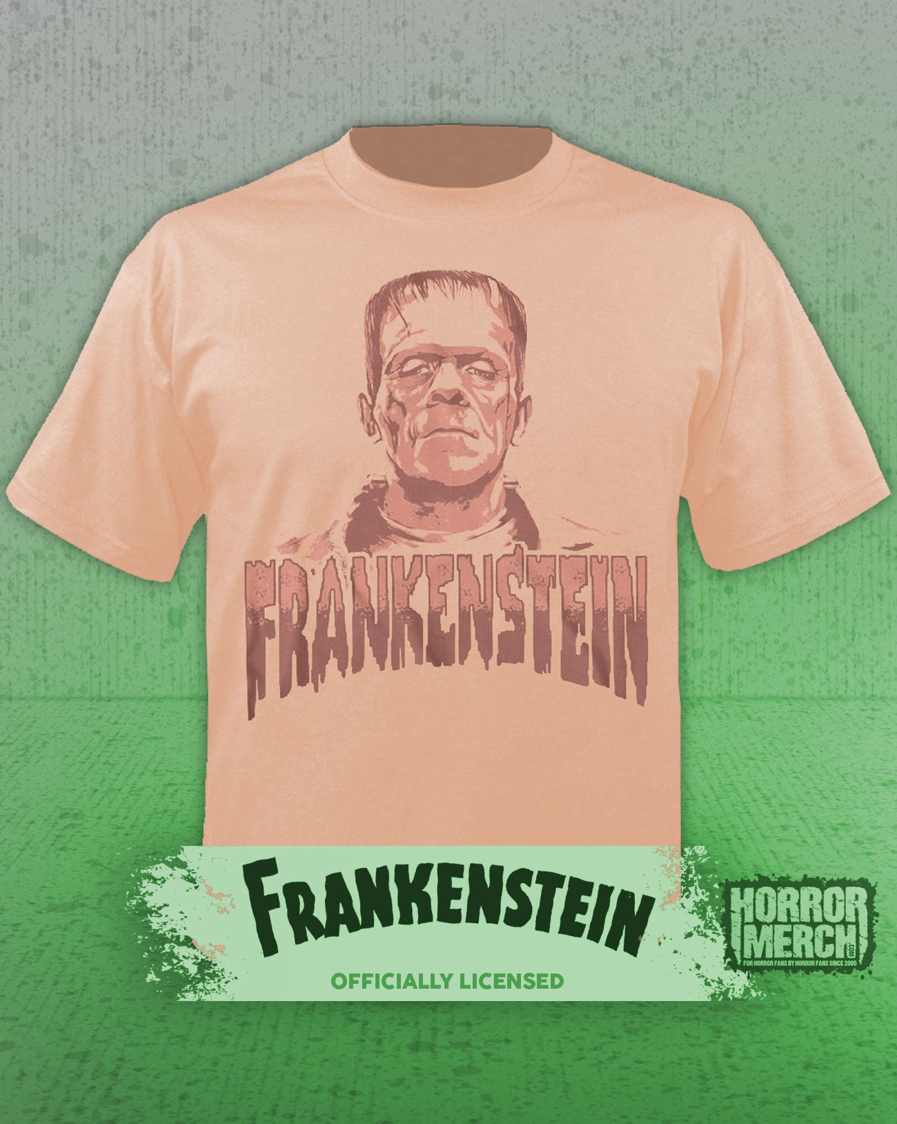 Frankenstein - Close-Up Mens Shirt (Peach)