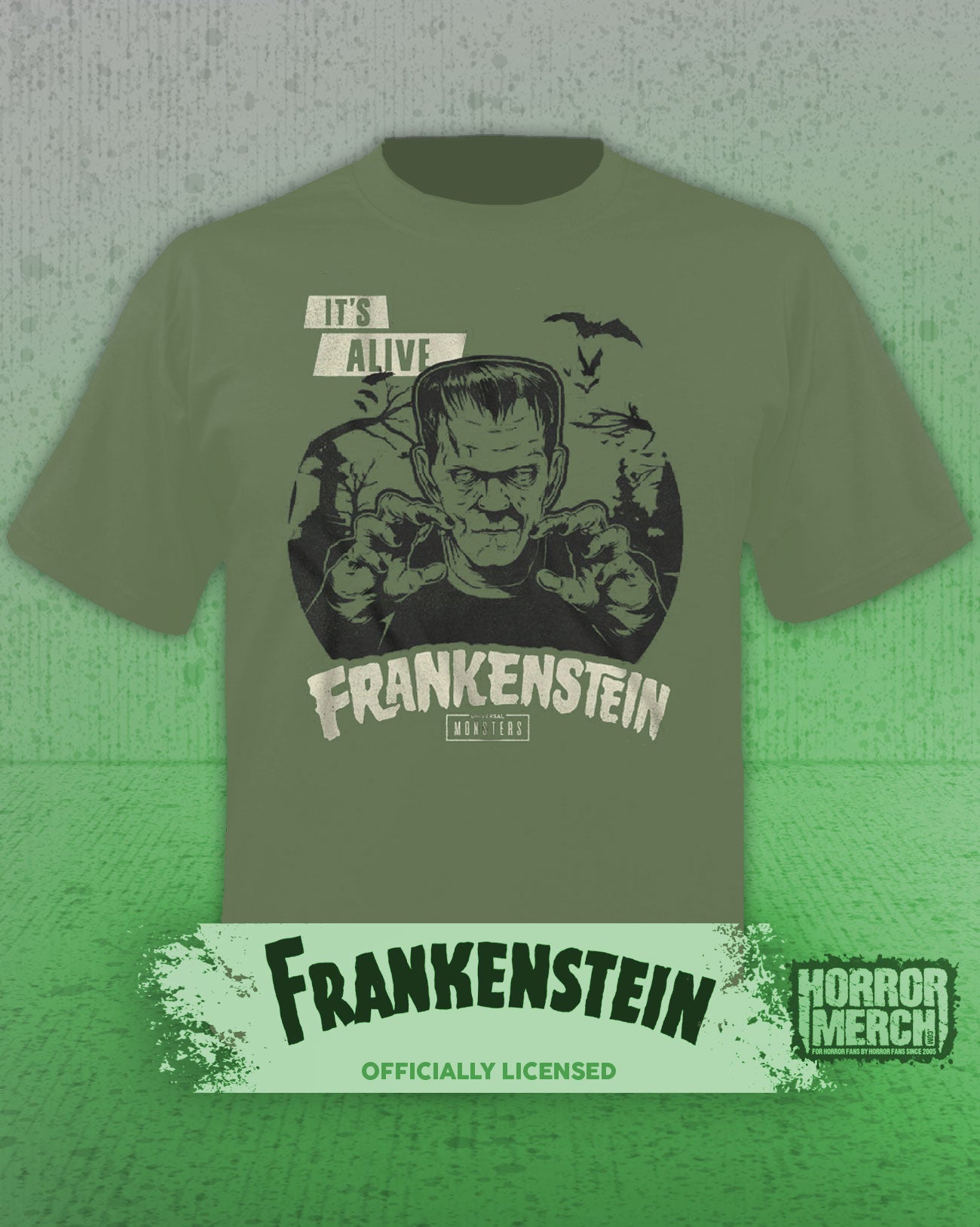 Frankenstein - Its Alive Mens Shirt (Green)