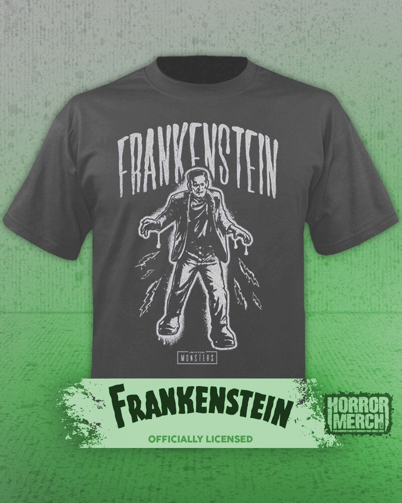Frankenstein - Charged Mens Shirt (Gray)
