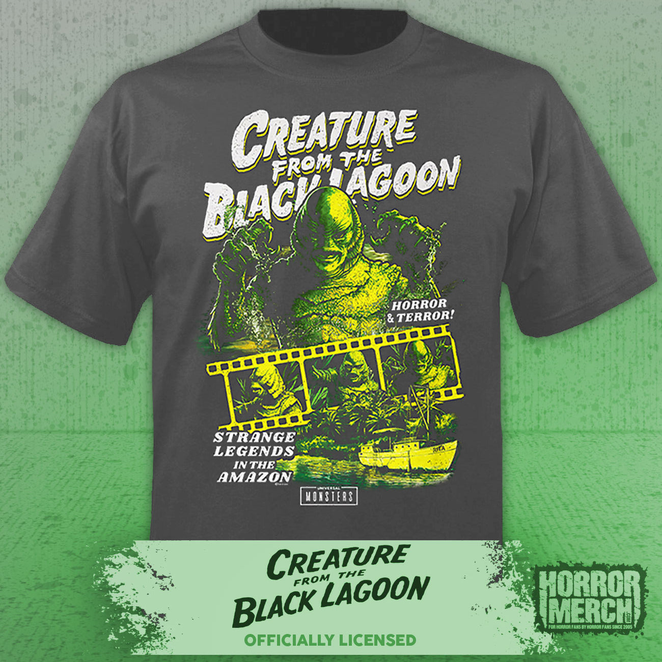 Creature From The Black Lagoon - Horror And Terror Mens Shirt (Gray)