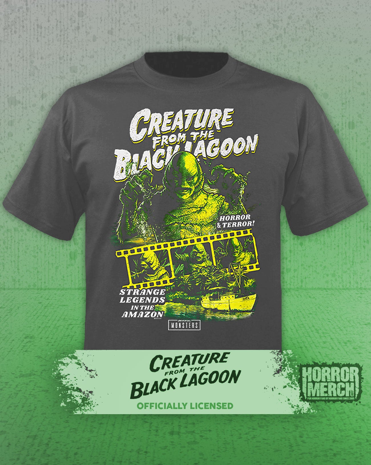 Creature From The Black Lagoon - Horror And Terror Mens Shirt (Gray)