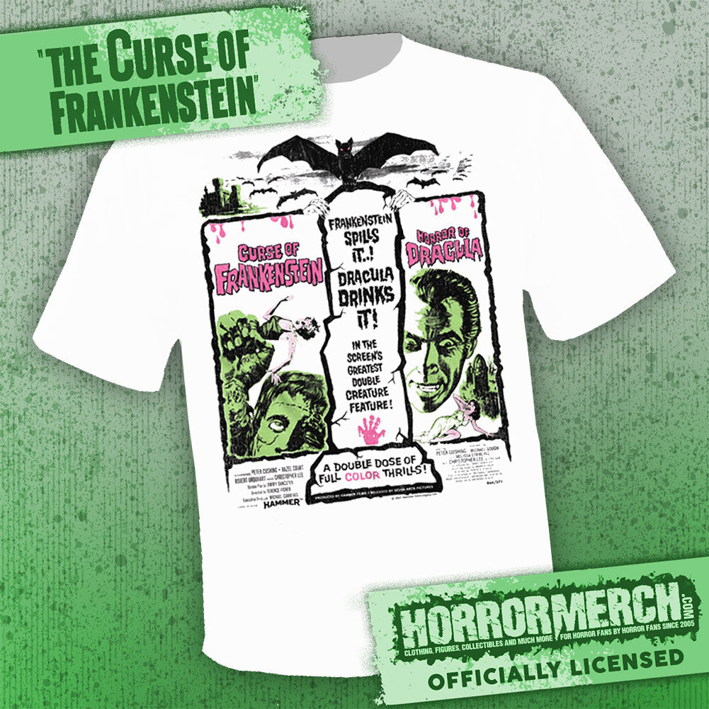 Curse Of Frankenstein - Poster (Pink Art) Mens Shirt