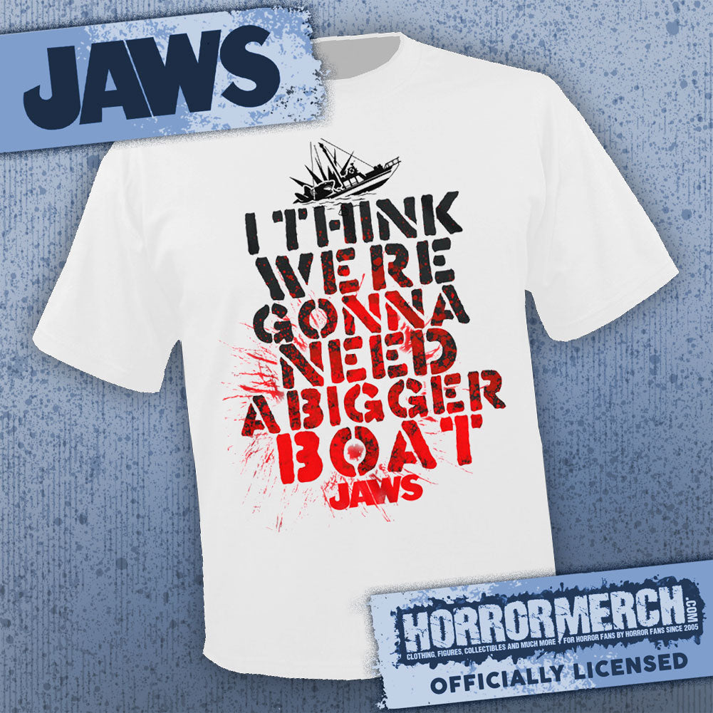 Jaws - Bigger Boat (White Splatter) Mens Shirt