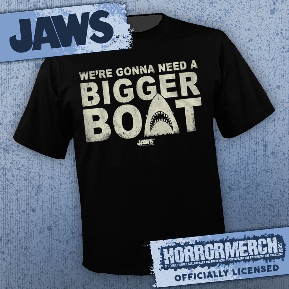 Jaws - Bigger Boat (Black) Mens Shirt