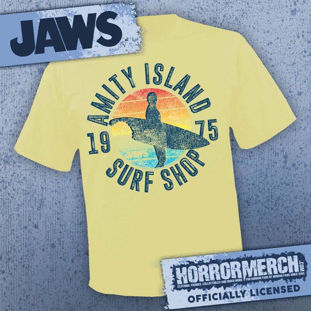 Jaws - Surf Shop (Yellow) Mens Shirt
