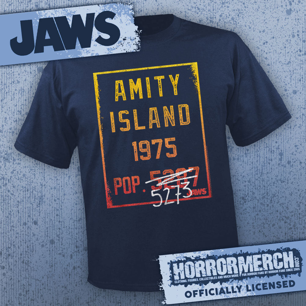 Jaws - Population (Navy) Mens Shirt