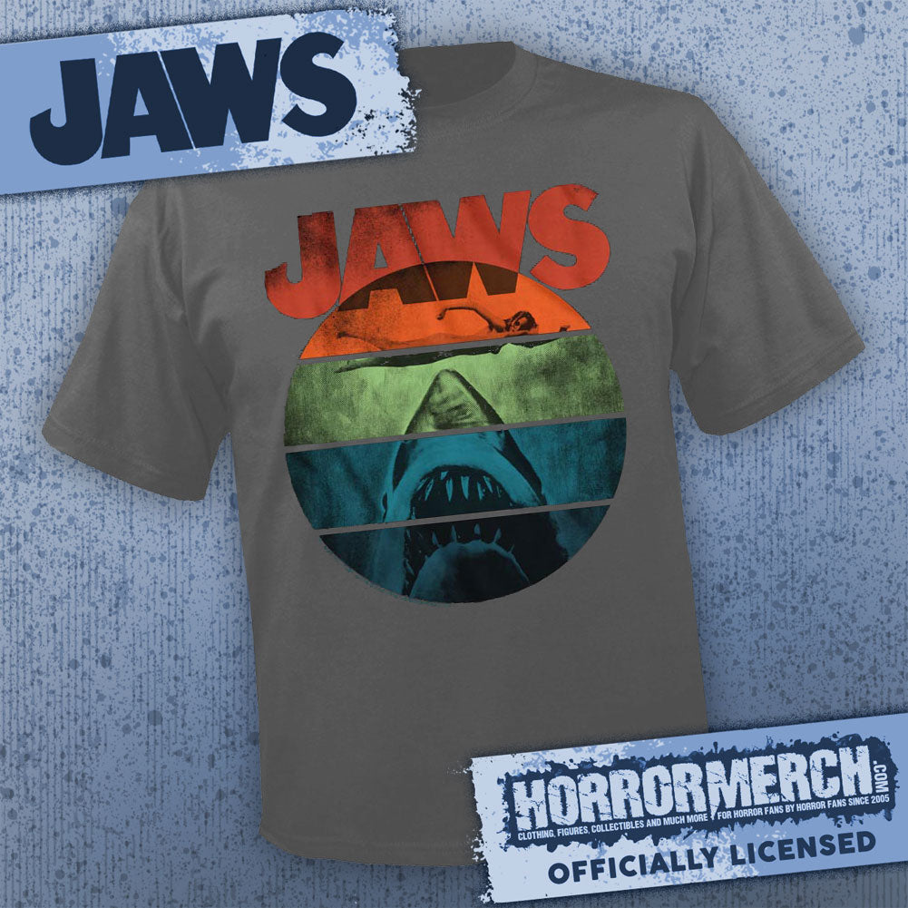 Jaws - Rainbow (Charcoal) Mens Shirt