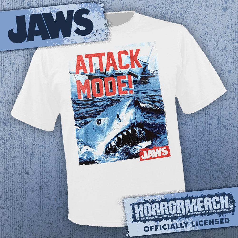 Jaws - Attack Mode (White) Mens Shirt