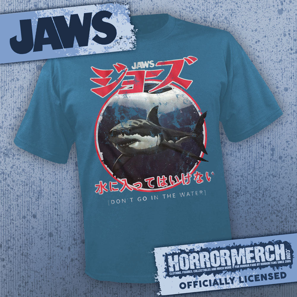 Jaws - Dont Go In The Water (Blue) Mens Shirt