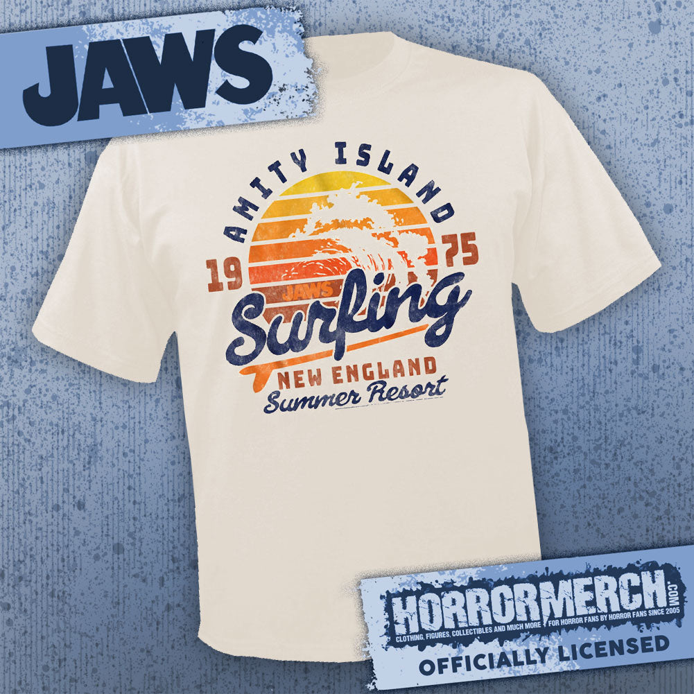 Jaws - Surfing (Cream) Mens Shirt
