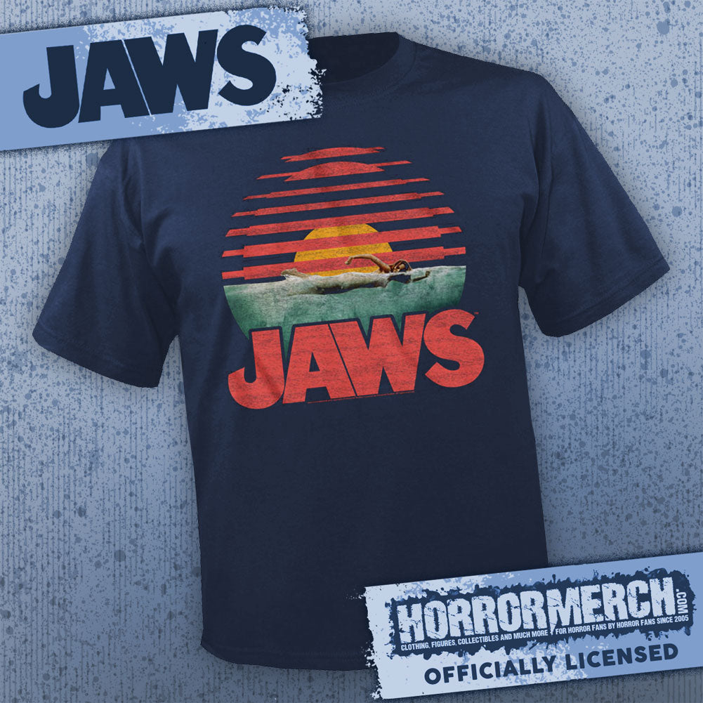Jaws - Sunset (Navy) Mens Shirt