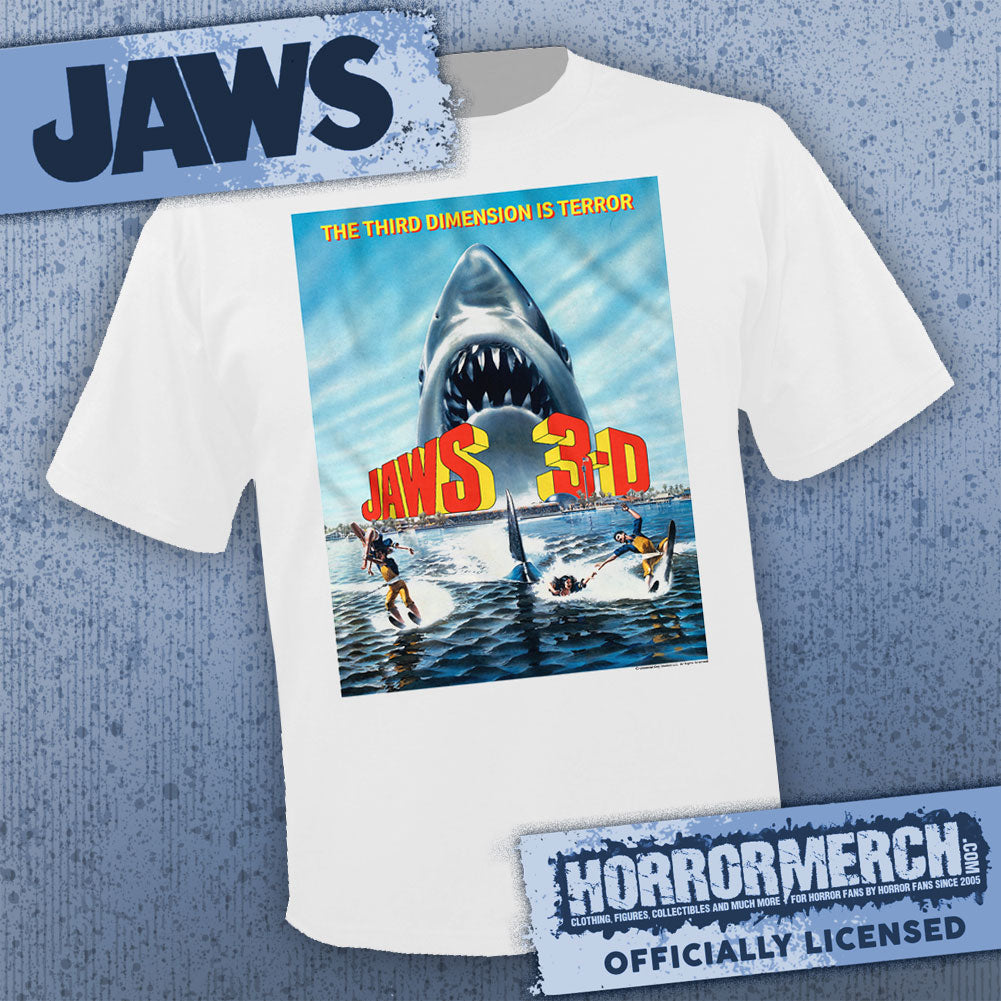 Jaws - 3D (White) Mens Shirt