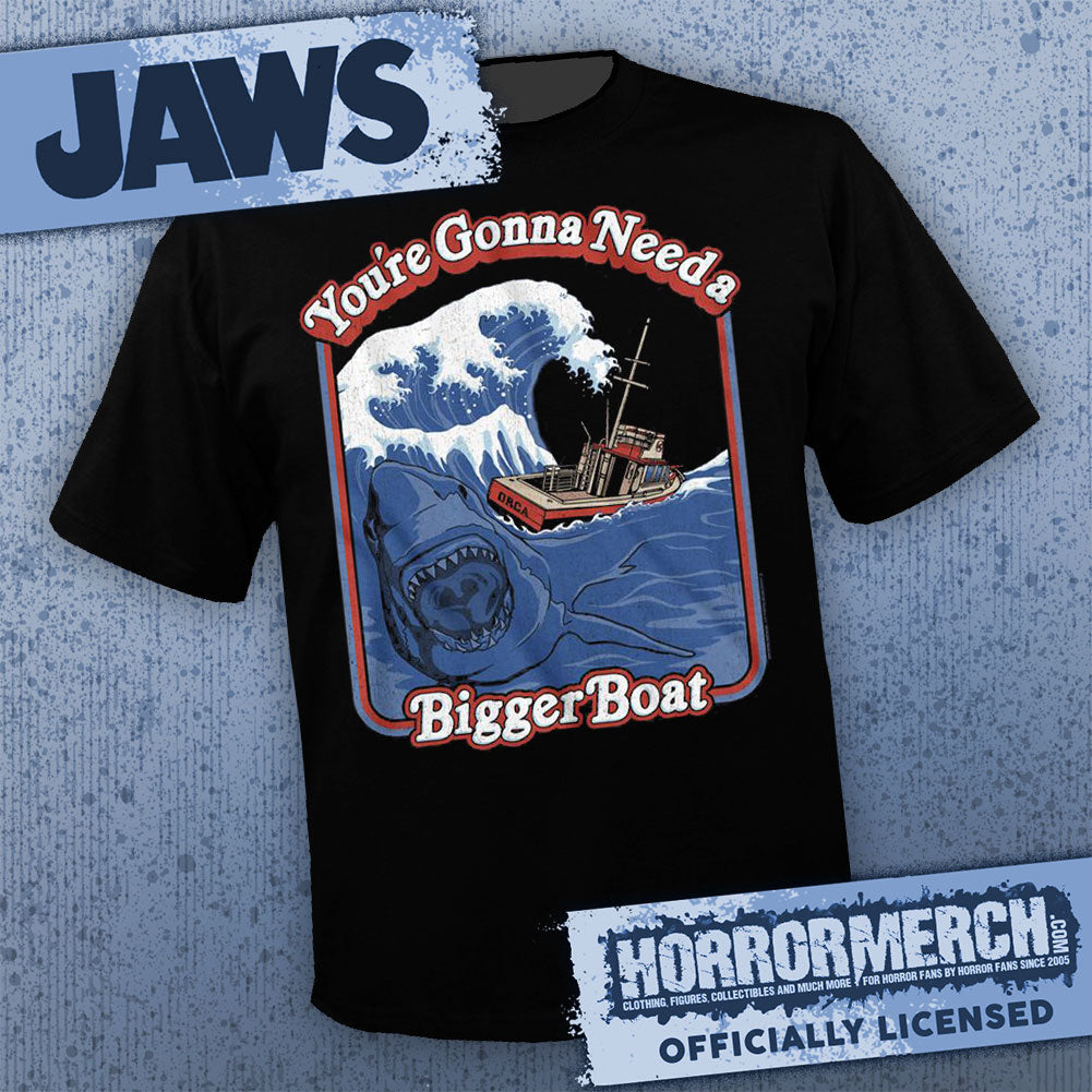 Jaws - Bigger Boat Cartoon Mens Shirt