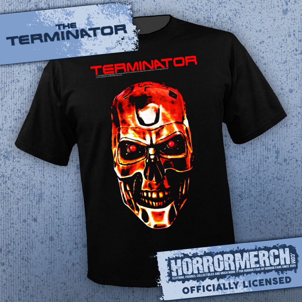 Terminator - Endoskeleton Face Closeup Mens Shirt
