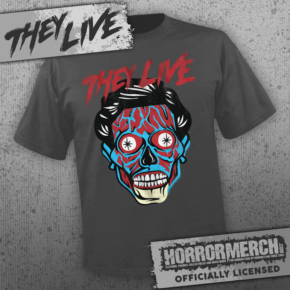 They Live - Ghoul Close Up (Charcoal) Mens Shirt