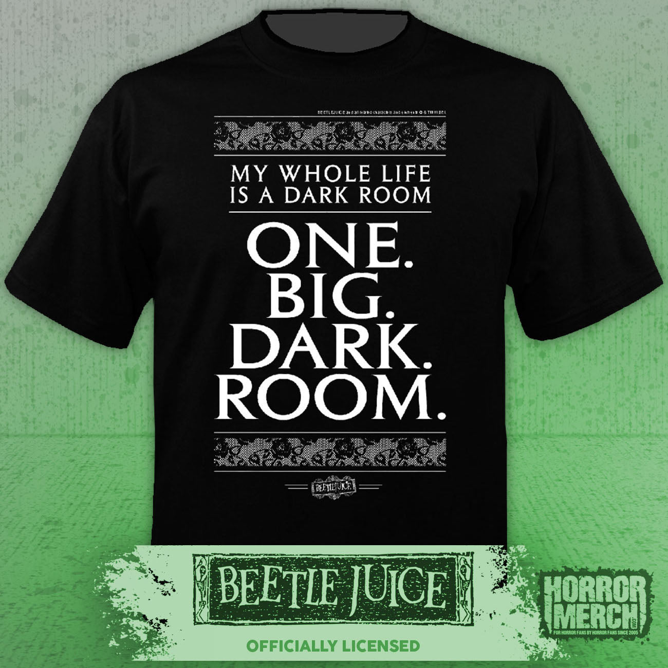 Beetlejuice - One Big Dark Room (Text) Mens Shirt