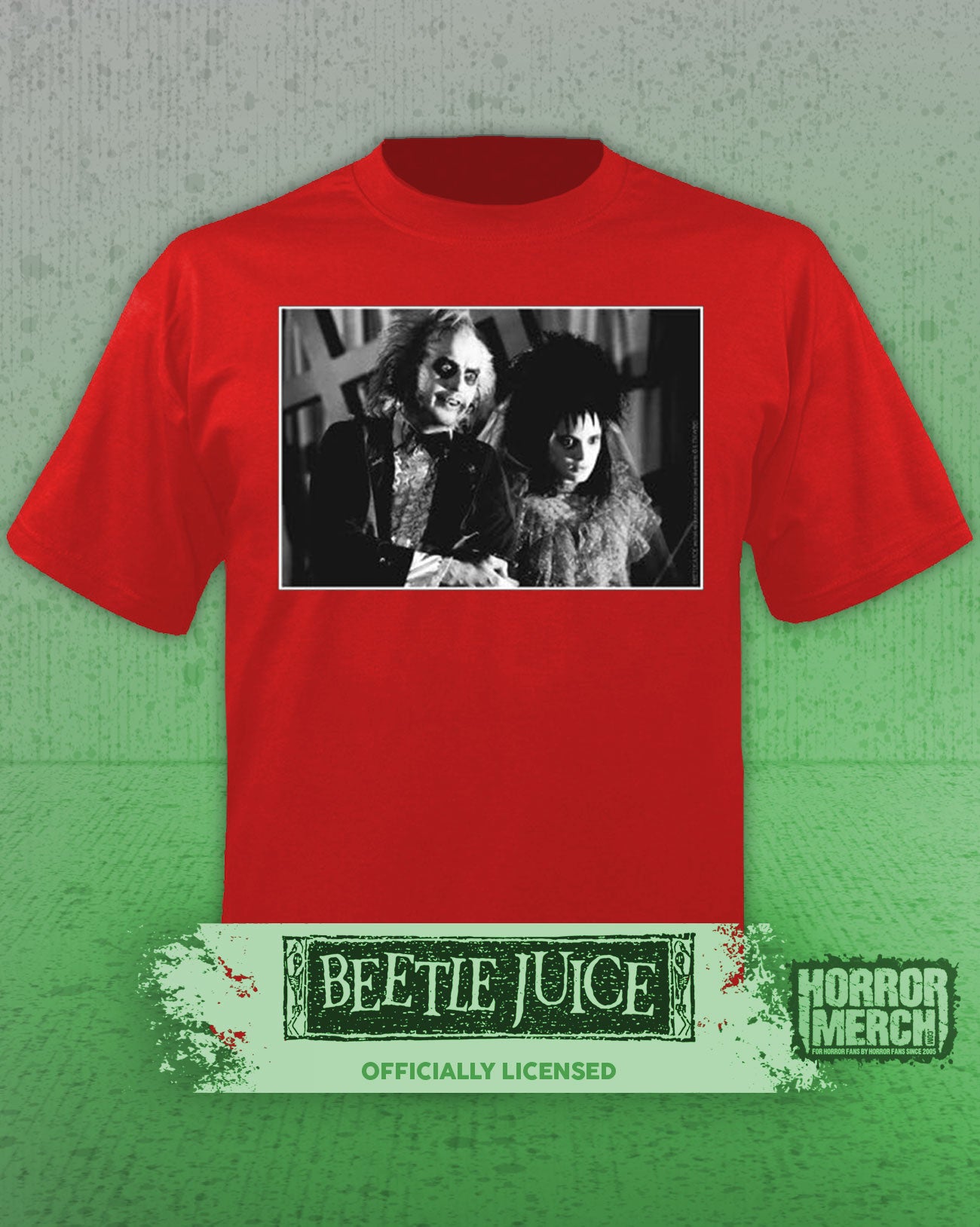 Beetlejuice - Wedding Photo Mens Shirt (Red)