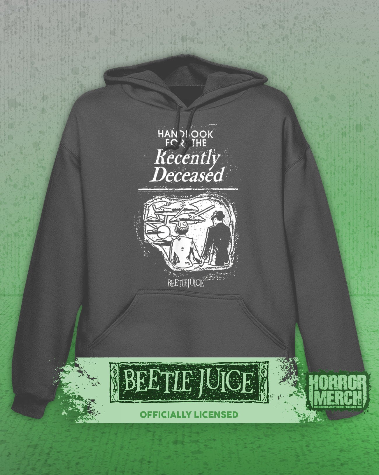 Beetlejuice - Handbook For The Recently Deceased Hooded Sweatshirt (Gray)