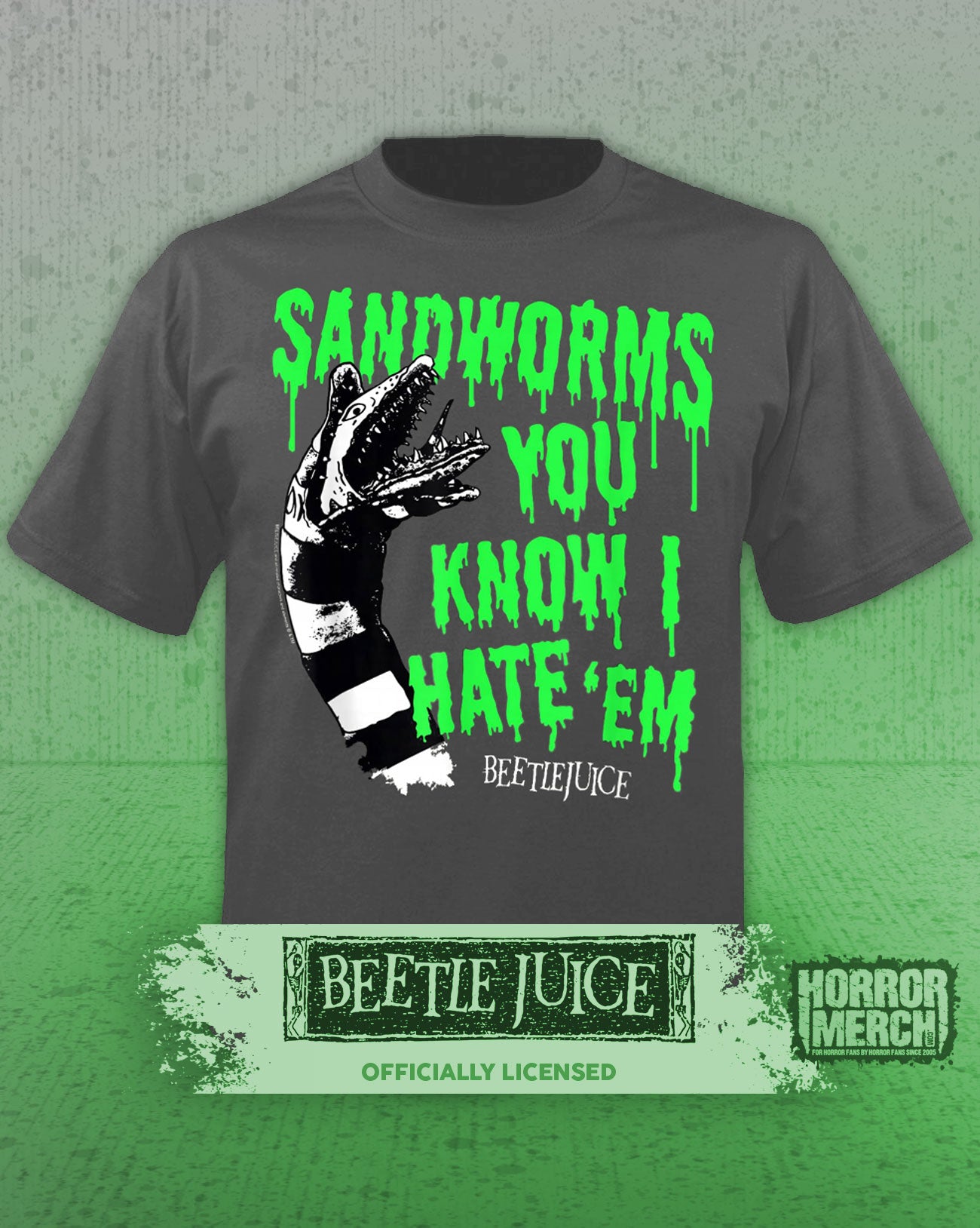Beetlejuice - Sandworms Mens Shirt (Gray)