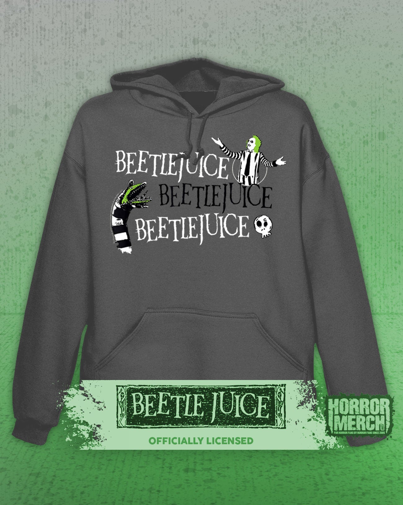 Beetlejuice - Beetlejuce Hooded Sweatshirt (Gray)