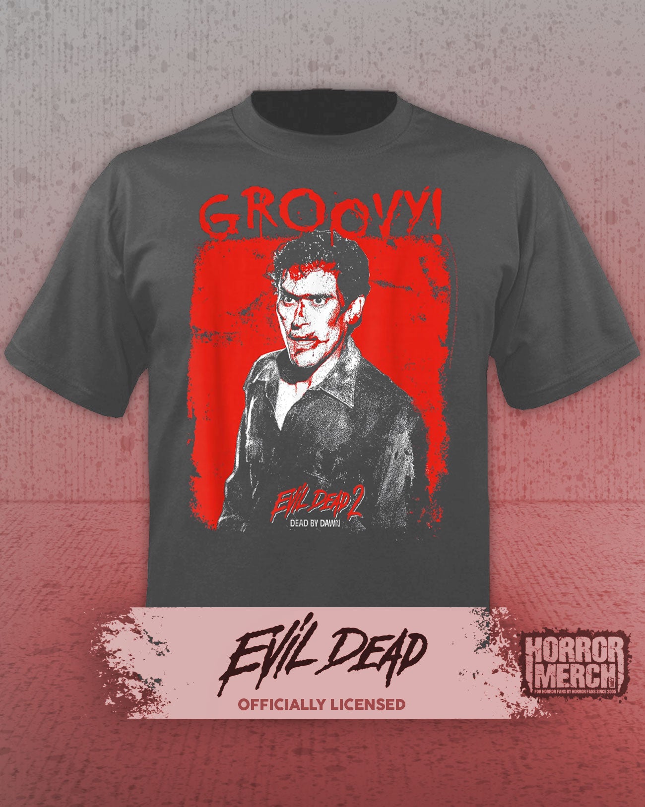 Evil Dead - Groovy Splatter Womens Shirt (Gray)