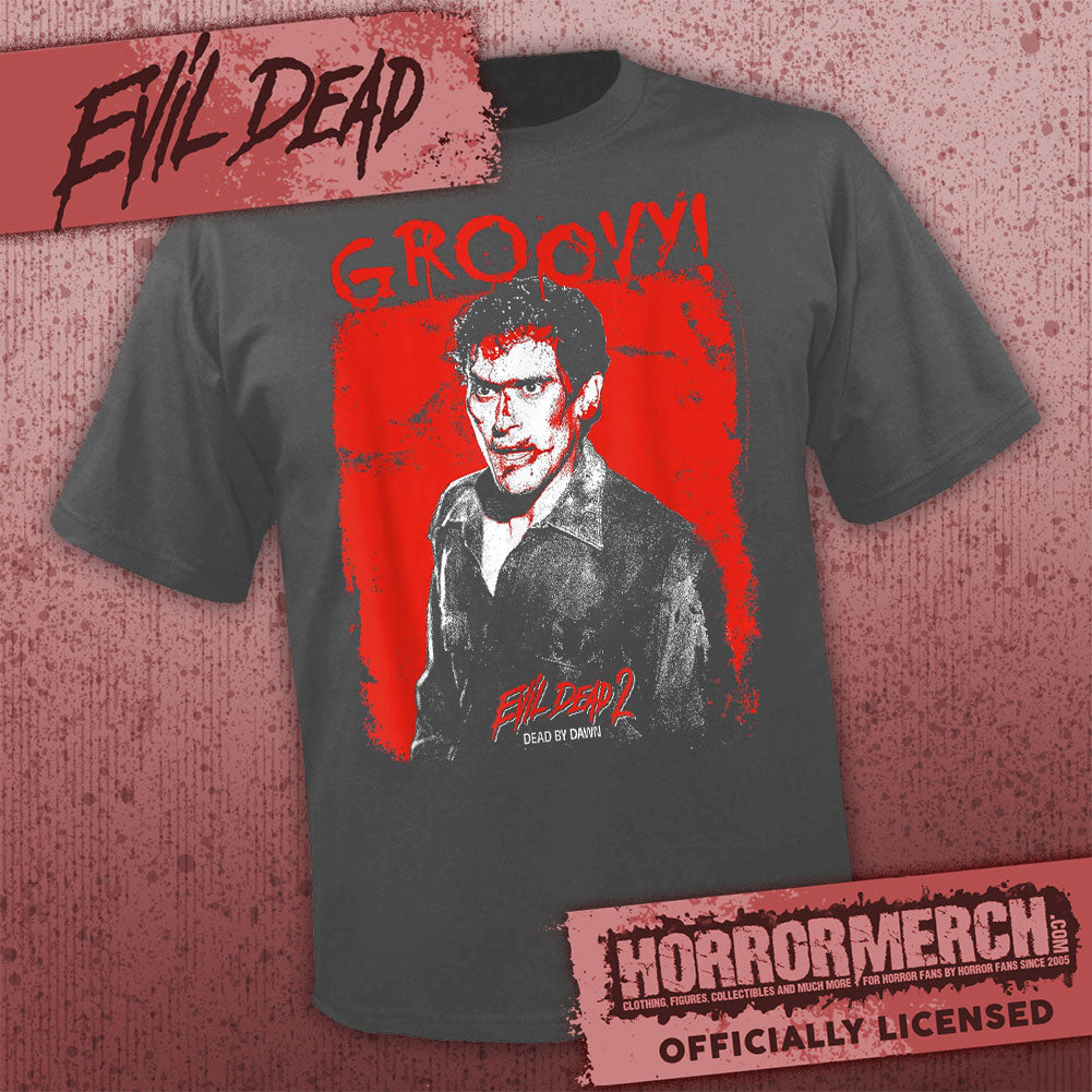 Evil Dead - Groovy Splatter (Gray) Womens Shirt