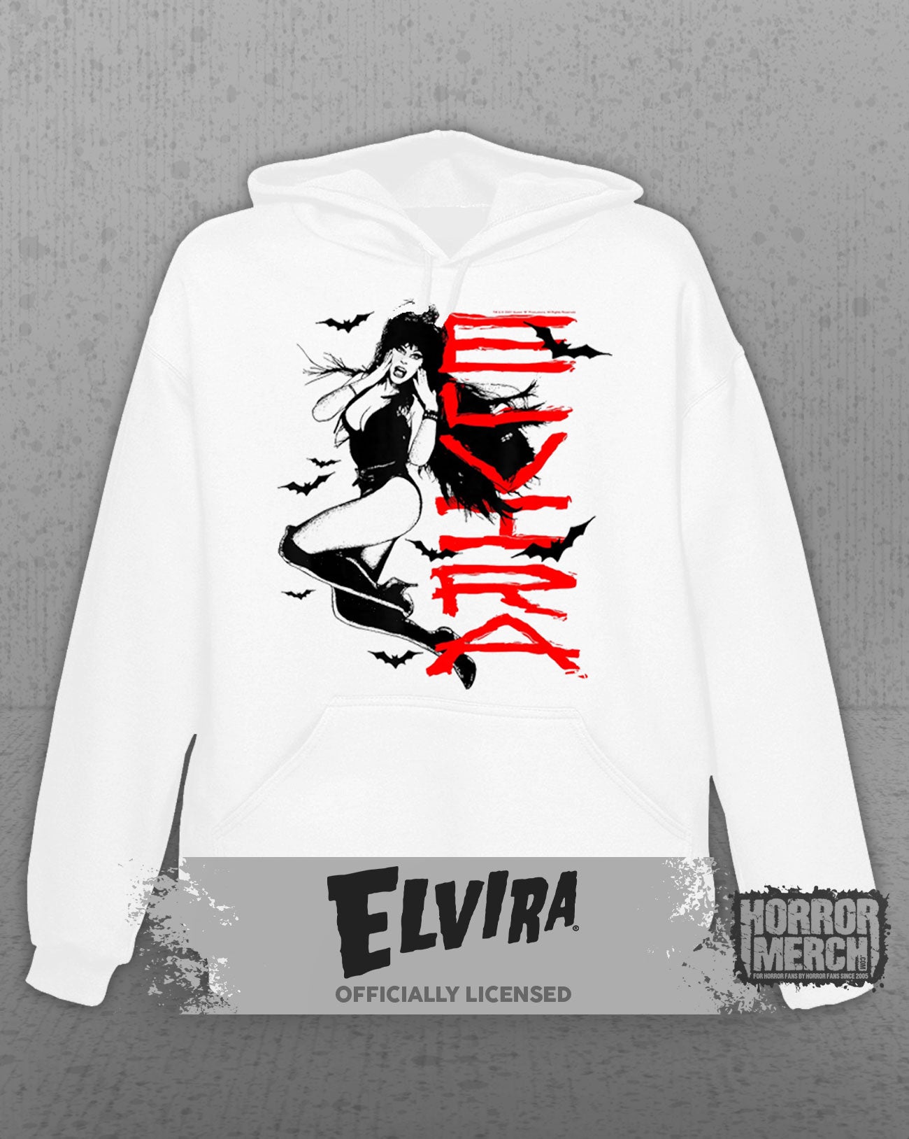 Elvira - Bats Hooded Sweatshirt (White)