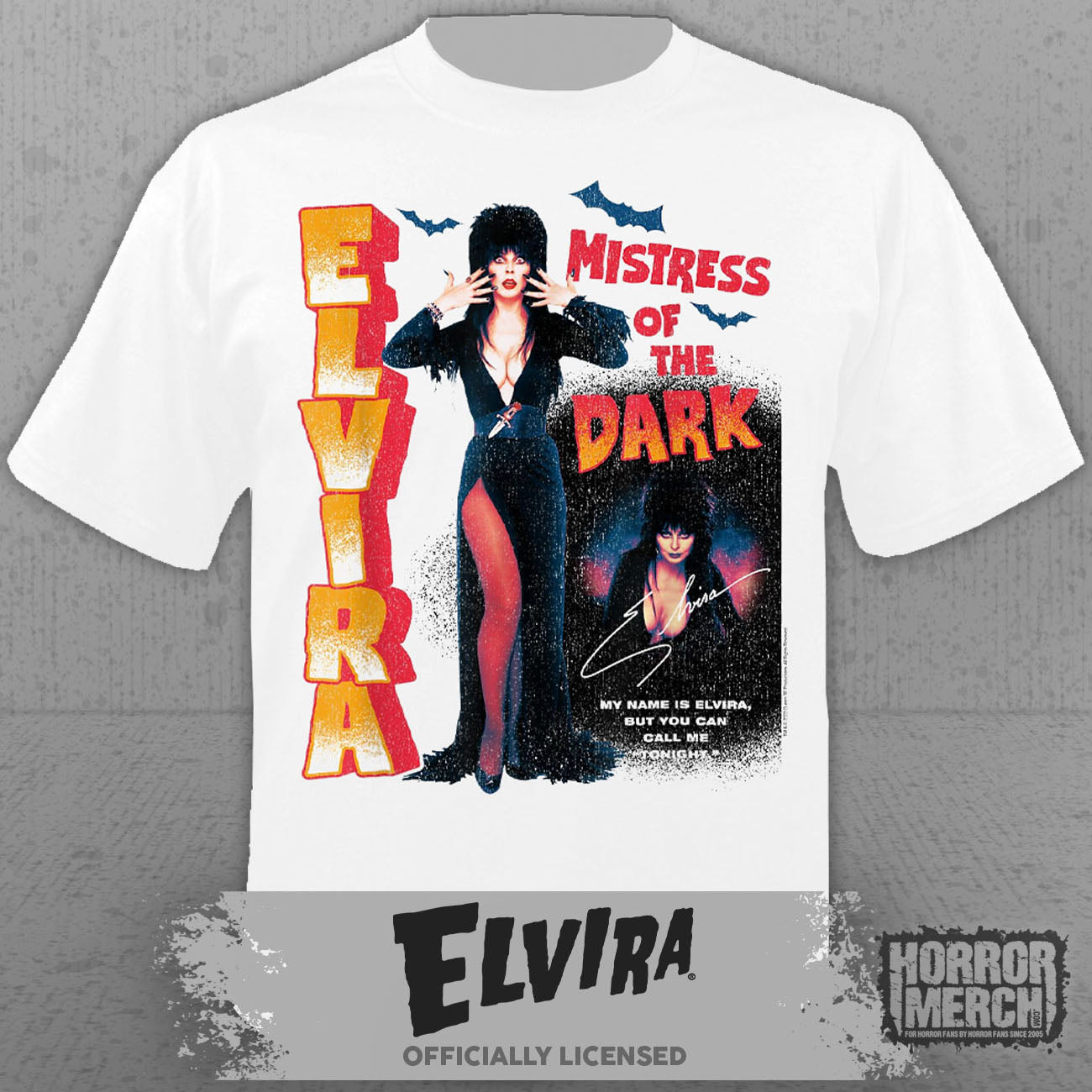 Elvira - Mistress Of The Dark Mens Shirt (White)