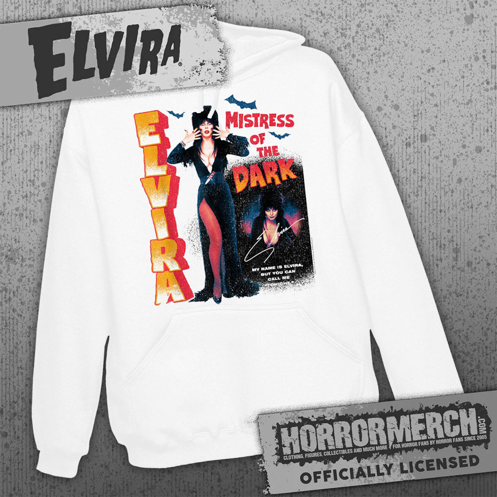 Elvira - Mistress Of The Dark (White) Hooded Sweatshirt